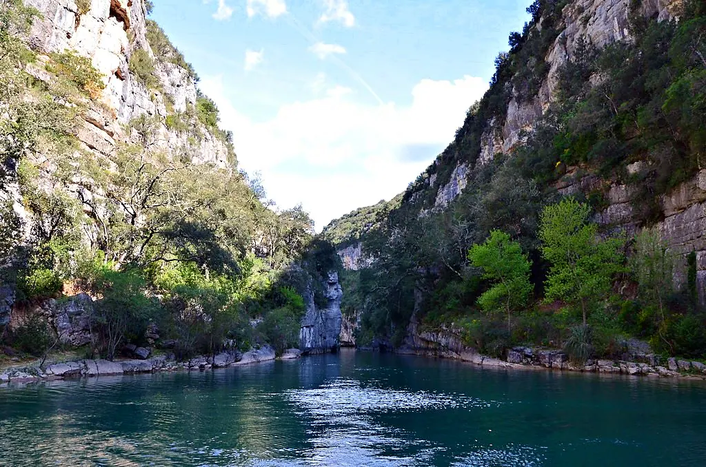 Belvédère Gorge Baudinard 4 — Les gorges vues depuis la rivière, près de ce belvédère